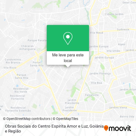 Obras Sociais do Centro Espírita Amor e Luz mapa