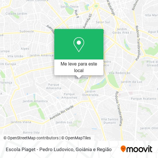 Escola Piaget - Pedro Ludovico mapa