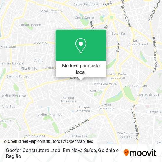 Geofer Construtora Ltda. Em Nova Suíça mapa