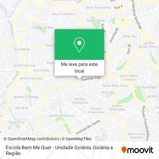 Escola Bem Me Quer - Unidade Goiânia mapa