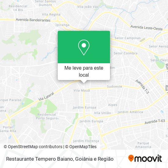 Restaurante Tempero Baiano mapa