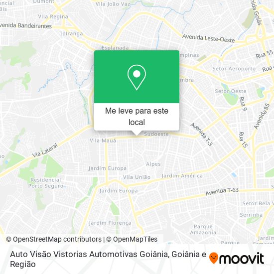 Auto Visão Vistorias Automotivas Goiânia mapa