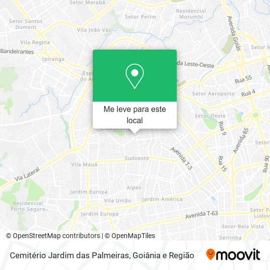 Cemitério Jardim das Palmeiras mapa