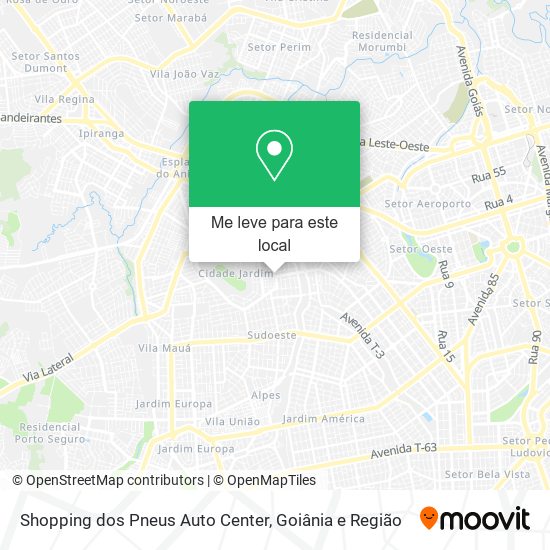 Shopping dos Pneus Auto Center mapa