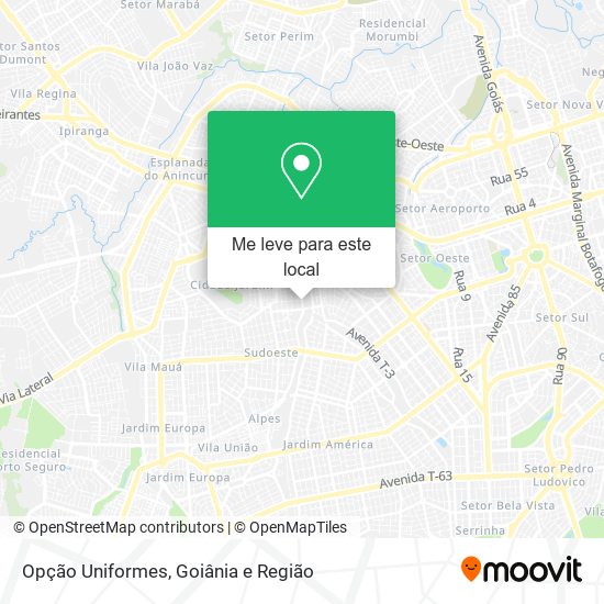 Opção Uniformes mapa
