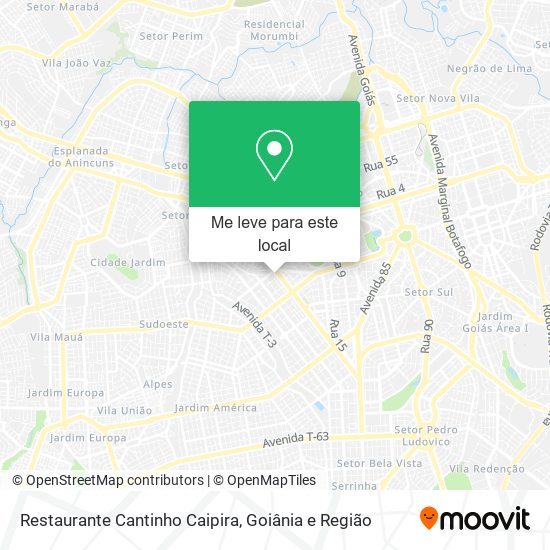 Restaurante Cantinho Caipira mapa