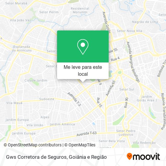 Gws Corretora de Seguros mapa