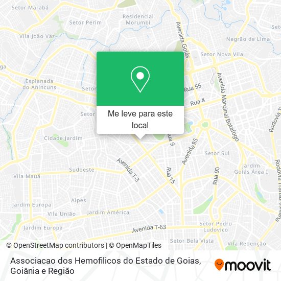 Associacao dos Hemofilicos do Estado de Goias mapa