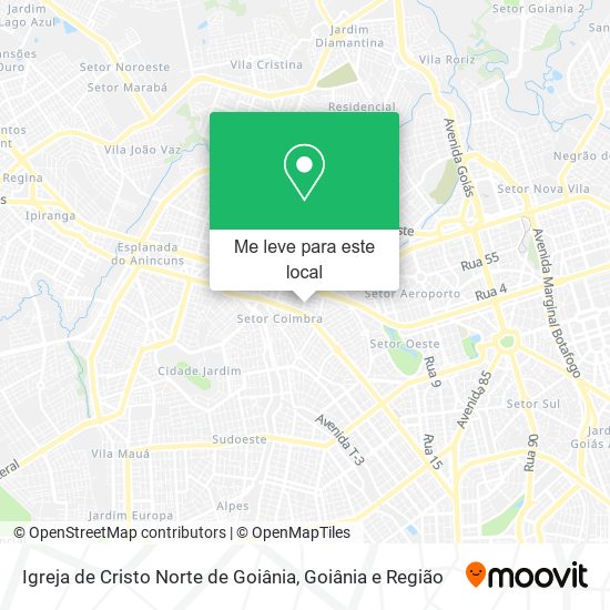 Igreja de Cristo Norte de Goiânia mapa