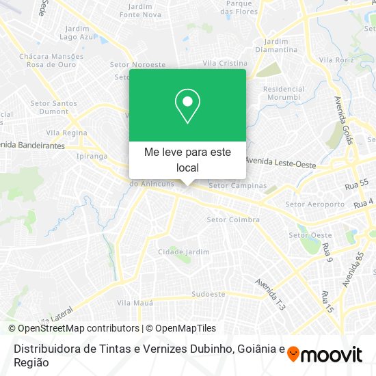 Distribuidora de Tintas e Vernizes Dubinho mapa