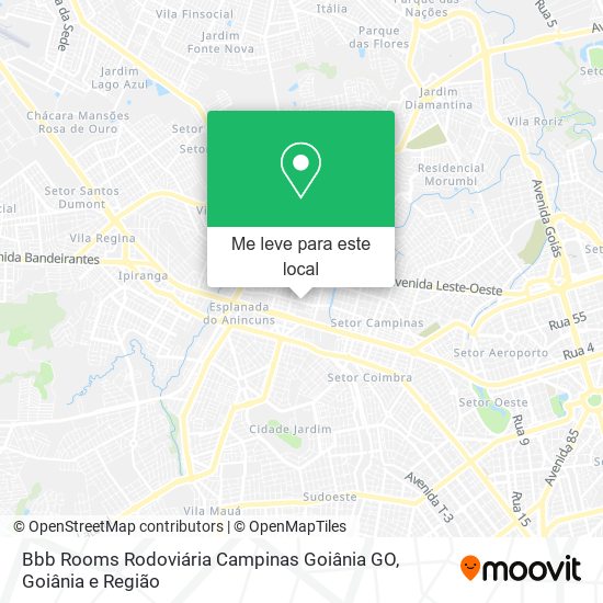 Bbb Rooms Rodoviária Campinas Goiânia GO mapa