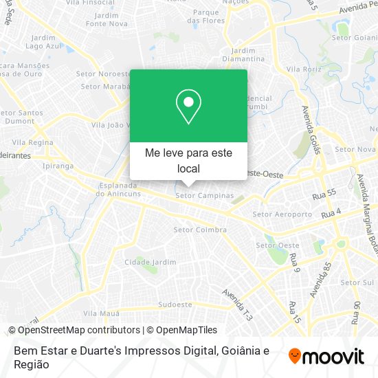 Bem Estar e Duarte's Impressos Digital mapa