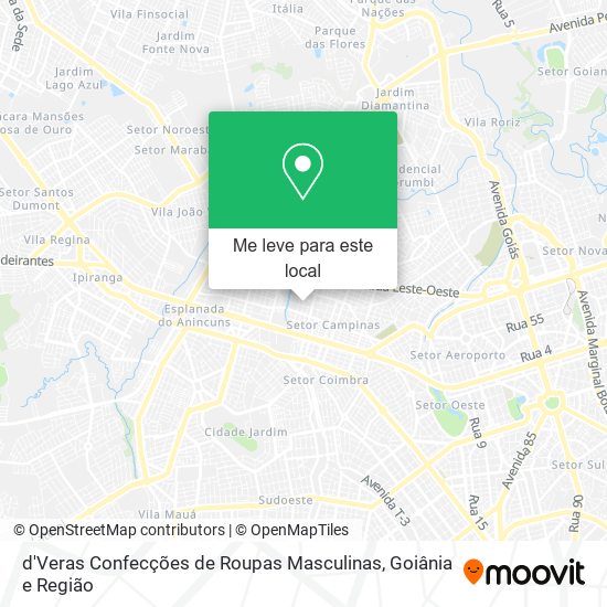 d'Veras Confecções de Roupas Masculinas mapa