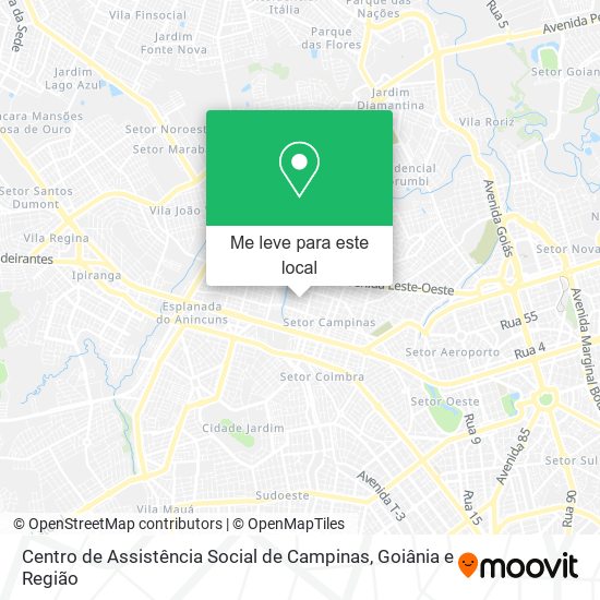 Centro de Assistência Social de Campinas mapa