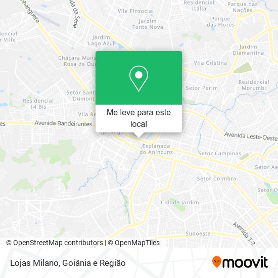 Lojas Milano mapa