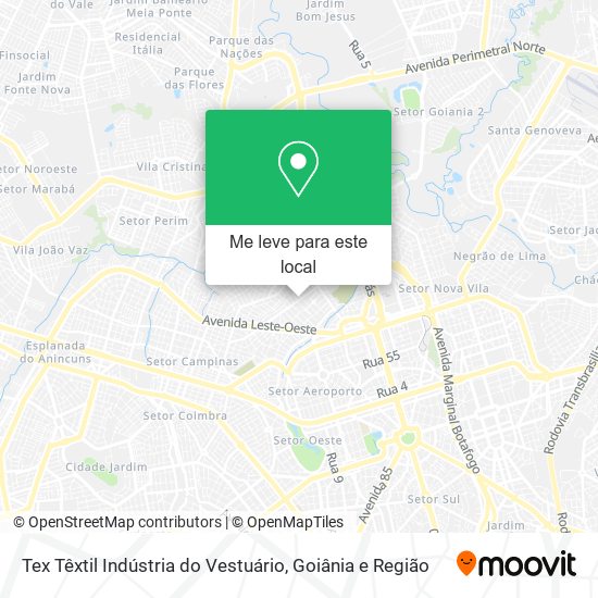 Tex Têxtil Indústria do Vestuário mapa