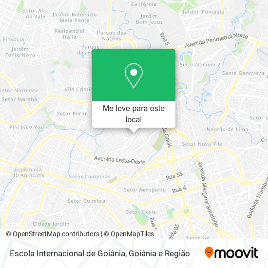 Escola Internacional de Goiânia mapa