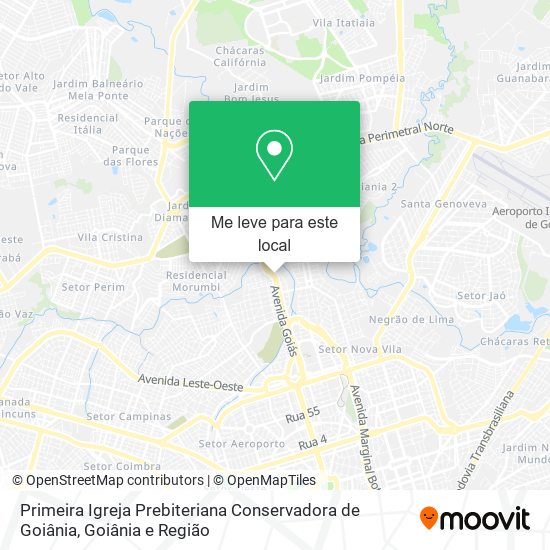 Primeira Igreja Prebiteriana Conservadora de Goiânia mapa