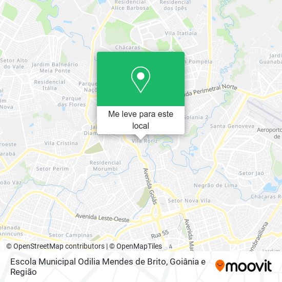 Escola Municipal Odilia Mendes de Brito mapa