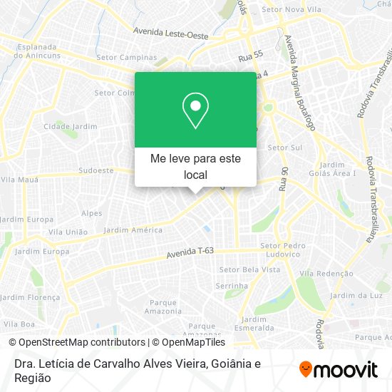 Dra. Letícia de Carvalho Alves Vieira mapa