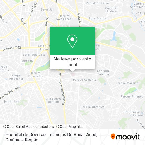 Hospital de Doenças Tropicais Dr. Anuar Auad mapa