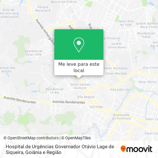 Hospital de Urgências Governador Otávio Lage de Siqueira mapa