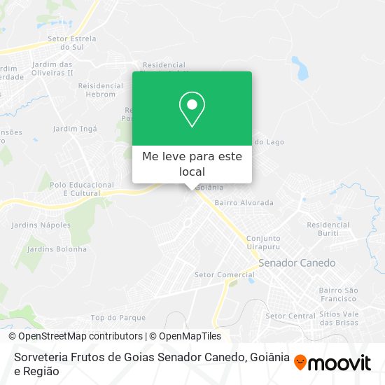 Sorveteria Frutos de Goias Senador Canedo mapa