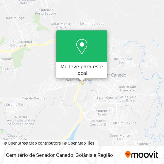 Cemitério de Senador Canedo mapa