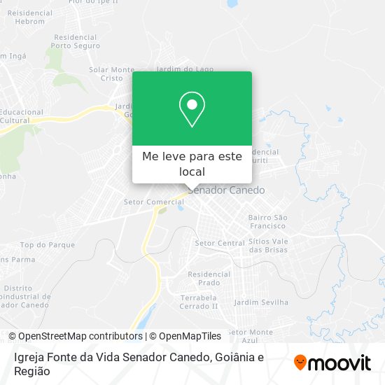 Igreja Fonte da Vida Senador Canedo mapa