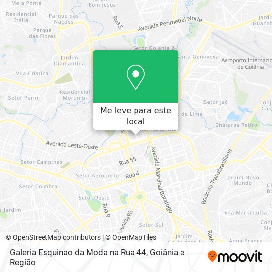 Galeria Esquinao da Moda na Rua 44 mapa