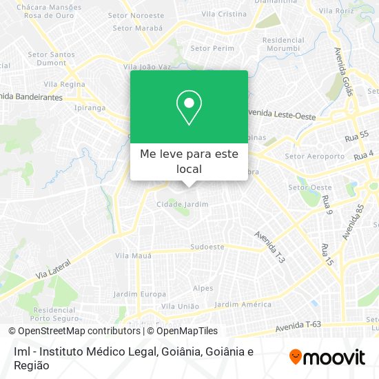Iml - Instituto Médico Legal, Goiânia mapa