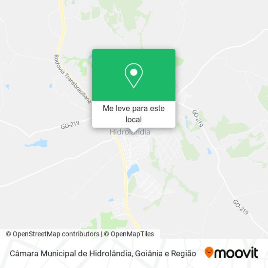 Câmara Municipal de Hidrolândia mapa