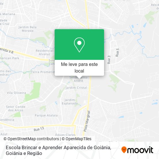 Escola Brincar e Aprender Aparecida de Goiânia mapa