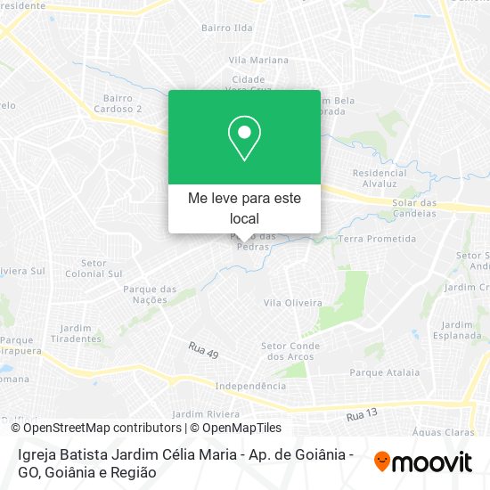 Igreja Batista Jardim Célia Maria - Ap. de Goiânia - GO mapa