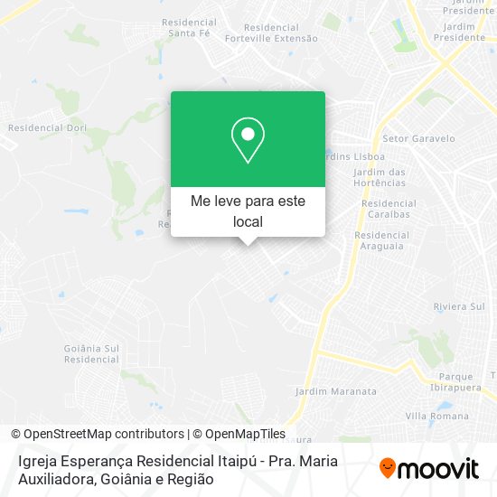 Igreja Esperança Residencial Itaipú - Pra. Maria Auxiliadora mapa