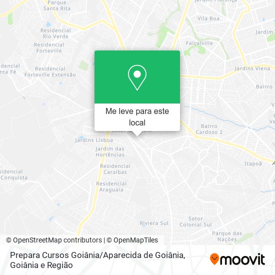 Prepara Cursos Goiânia / Aparecida de Goiânia mapa