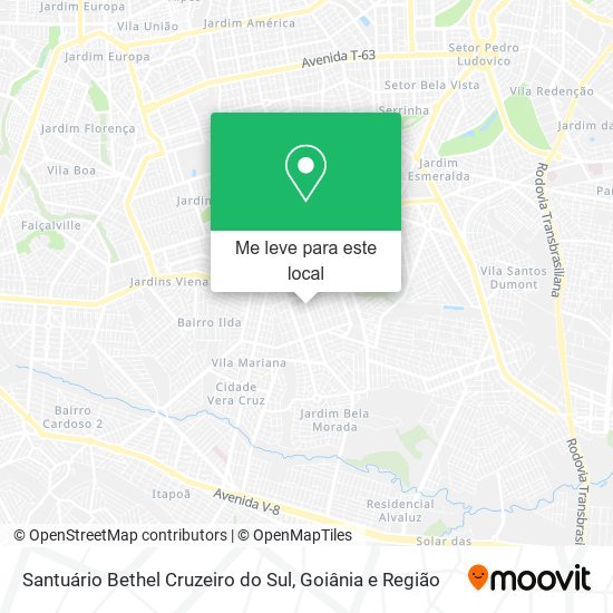 Santuário Bethel Cruzeiro do Sul mapa