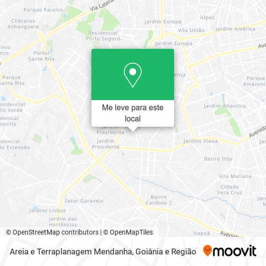 Areia e Terraplanagem Mendanha mapa