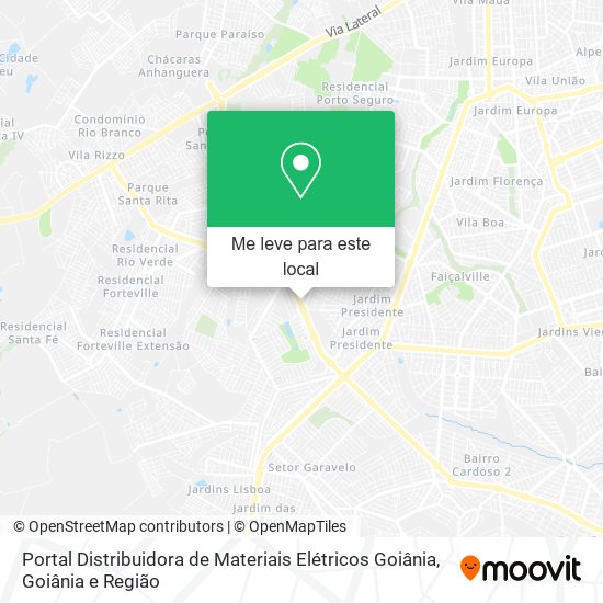 Portal Distribuidora de Materiais Elétricos Goiânia mapa