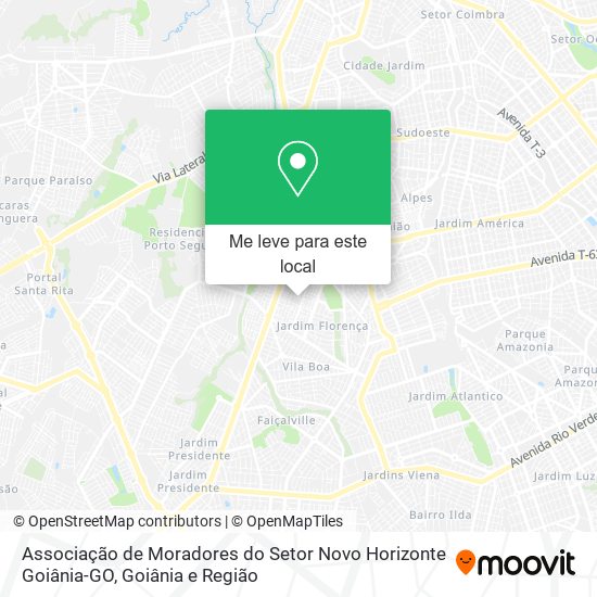 Associação de Moradores do Setor Novo Horizonte Goiânia-GO mapa