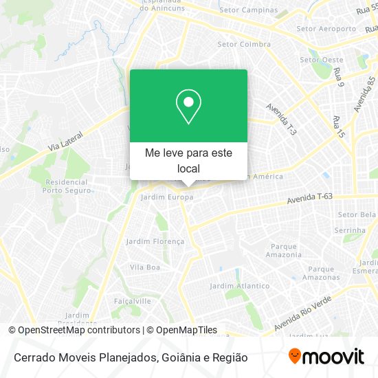 Cerrado Moveis Planejados mapa