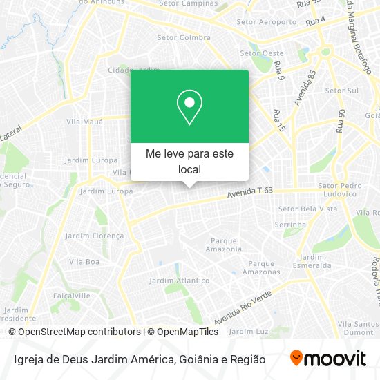 Igreja de Deus Jardim América mapa