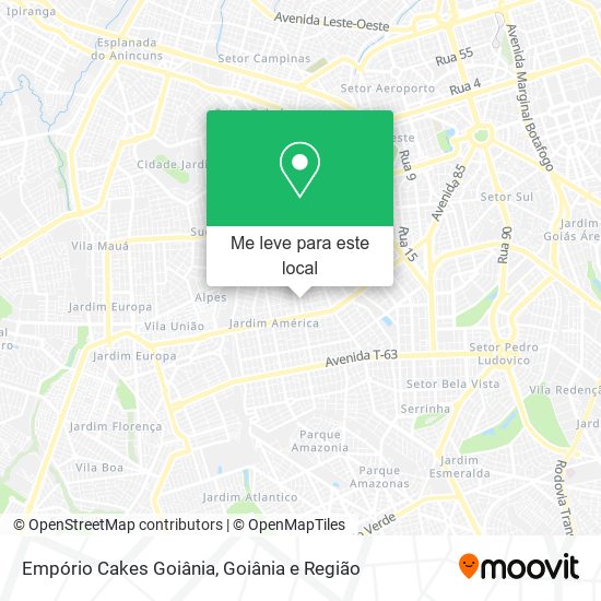 Empório Cakes Goiânia mapa