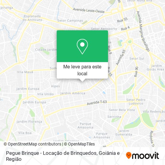 Pegue Brinque - Locação de Brinquedos mapa