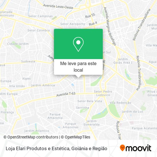 Loja Elari Produtos e Estética mapa