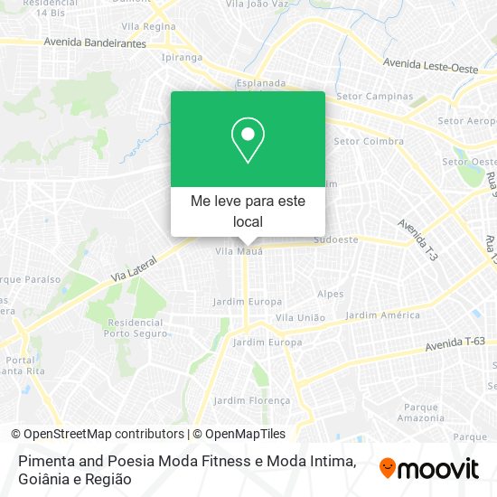 Pimenta and Poesia Moda Fitness e Moda Intima mapa