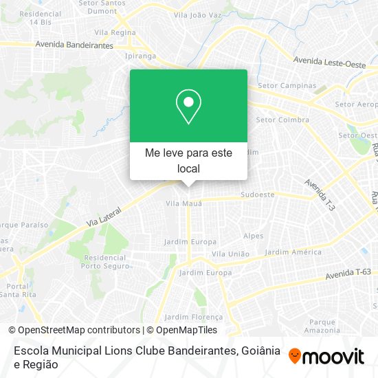 Escola Municipal Lions Clube Bandeirantes mapa