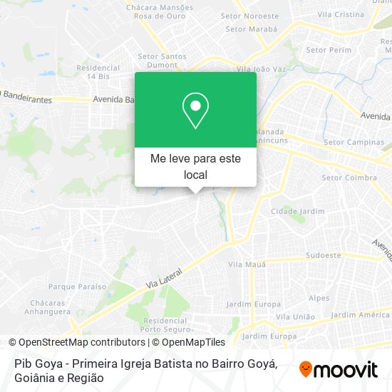 Pib Goya - Primeira Igreja Batista no Bairro Goyá mapa