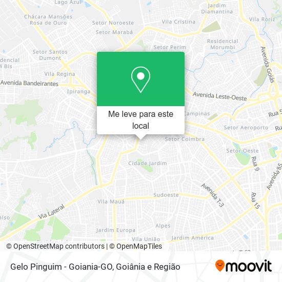 Gelo Pinguim - Goiania-GO mapa