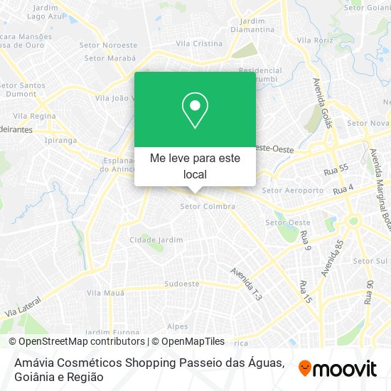 Amávia Cosméticos Shopping Passeio das Águas mapa